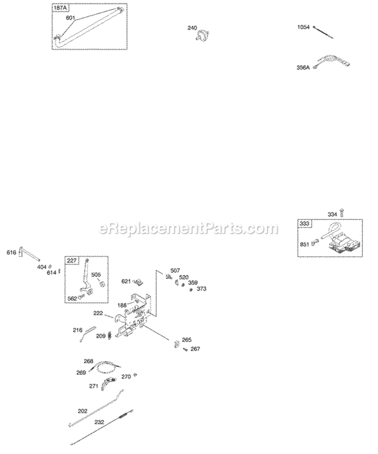 Controls Fuel System Ignition Diagram and Parts List for 216802-0108-E1  Briggs and Stratton Engine
